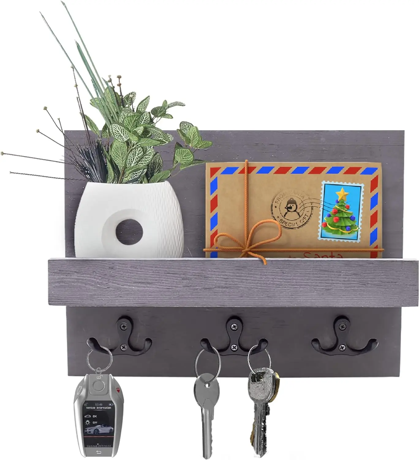 Деревенские винтажные настенные полки с деревянной отделкой дорожный резной нейлоновый почтовый органайзер и крючки для ключей