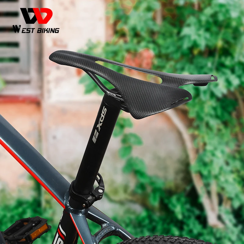 WEST BIKING Full Carbon Ultralight Road Bicycle Carbon Fiber Saddle Folding Matte Glossy Black Bike MTB Cushion Seat
