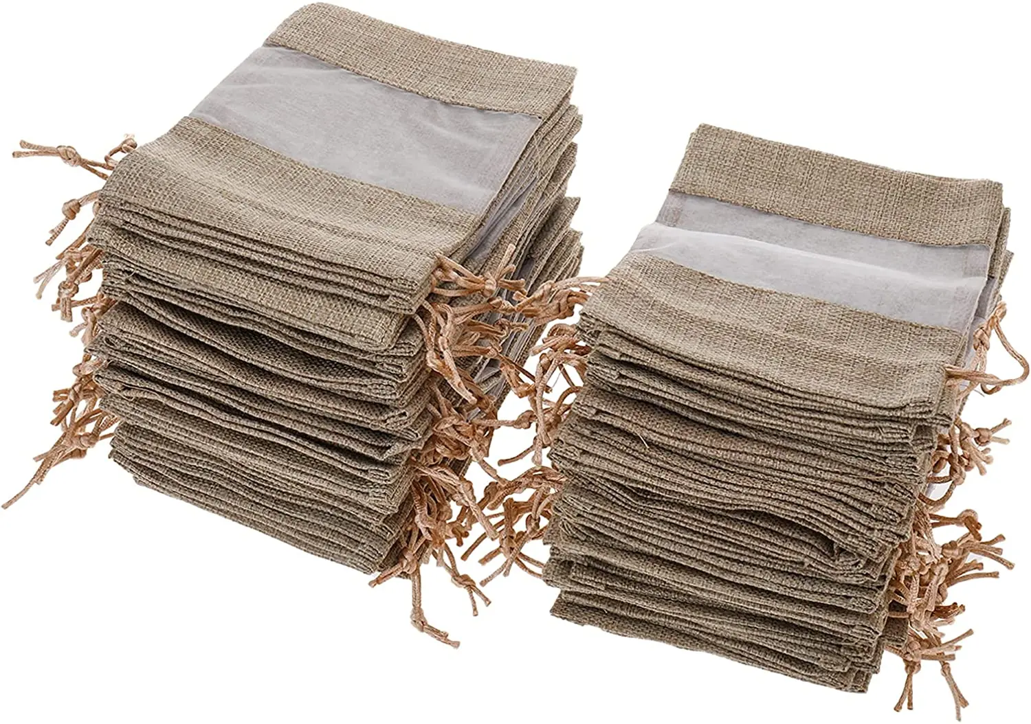 Christmas Linen Bags with Drawstrings,Christmas Burlap Goody Gift Bags with Double Jute Drawstrings