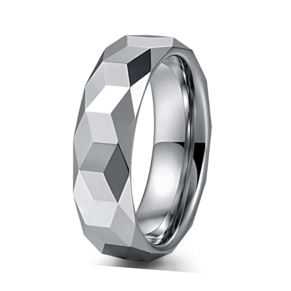 Ring 6/8mm Cool Facet Hi-tech Scratch Proof Wedding Tungsten