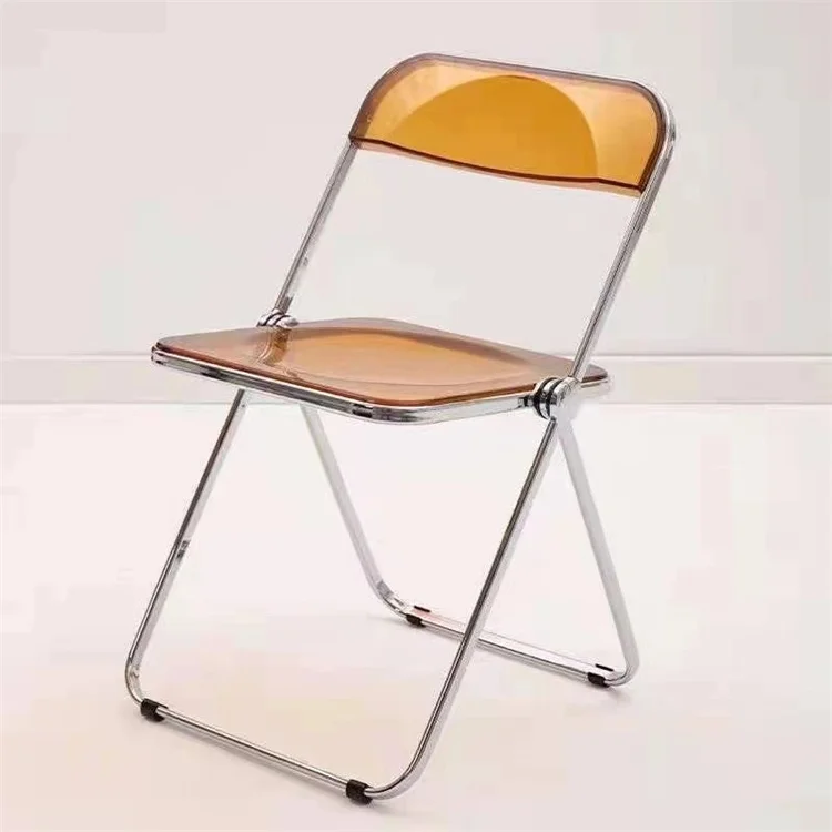 Comfortable Portable Dining Chairs Outdoor Metal Pipe Chair Sponge Cushion Foldable Chair