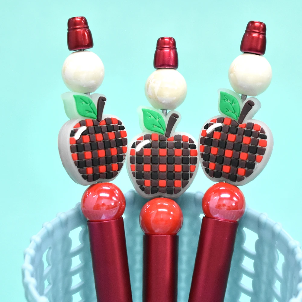 Wholesale Silicone Candy Focal Beaded Pen Keychains Diy Pens Beads Character Pvc Pen Making And Charms For Tops