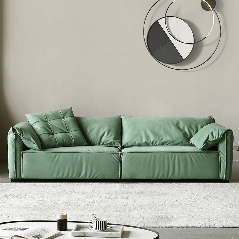 Nordic simple living room flannelette sofa home living room furniture sofa set Italian sofa combination