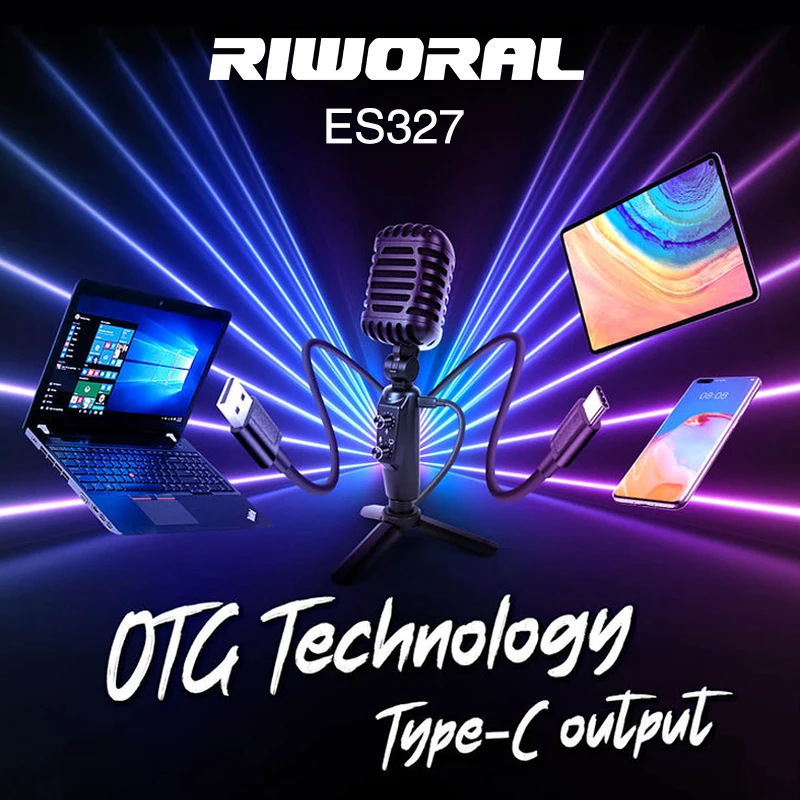 ES327 Fashionable studio microphone recording professional live streaming condenser microphone