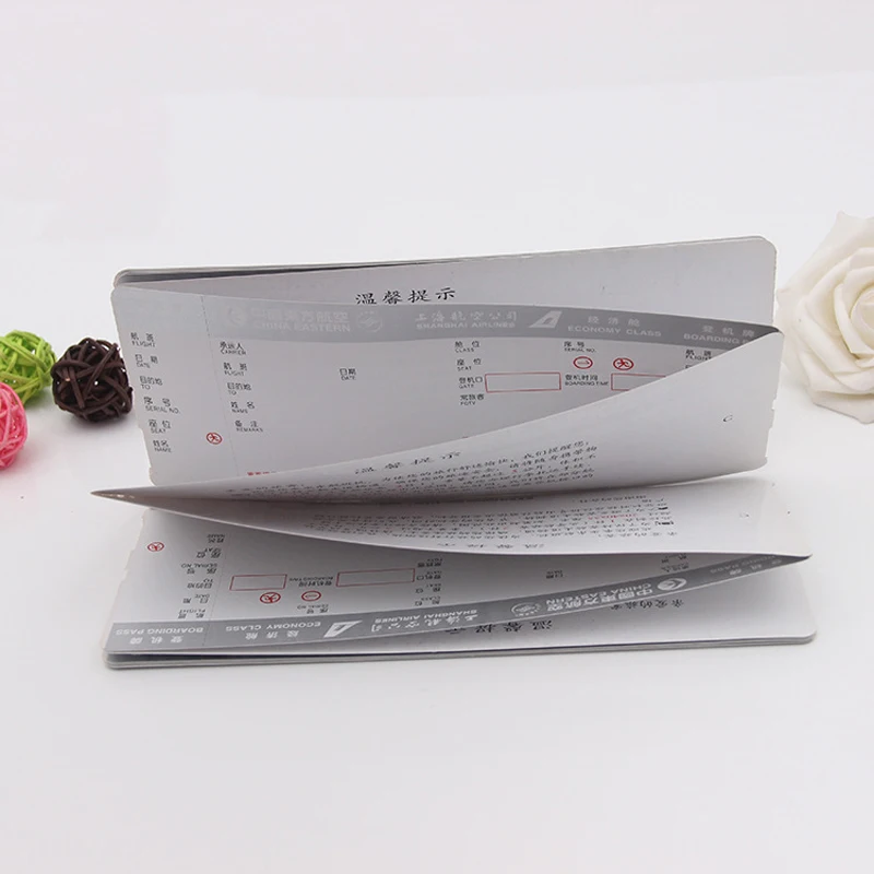 
Eco-Friendly boarding passes flights tickets 