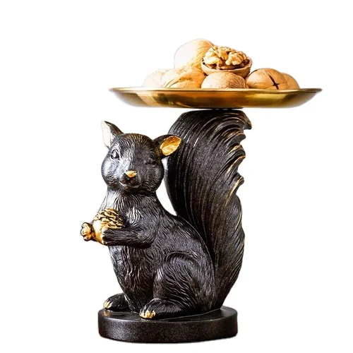 squirrel resin plate home tableware resin dry fruit tray resin candy dishes table decoration fruit plate