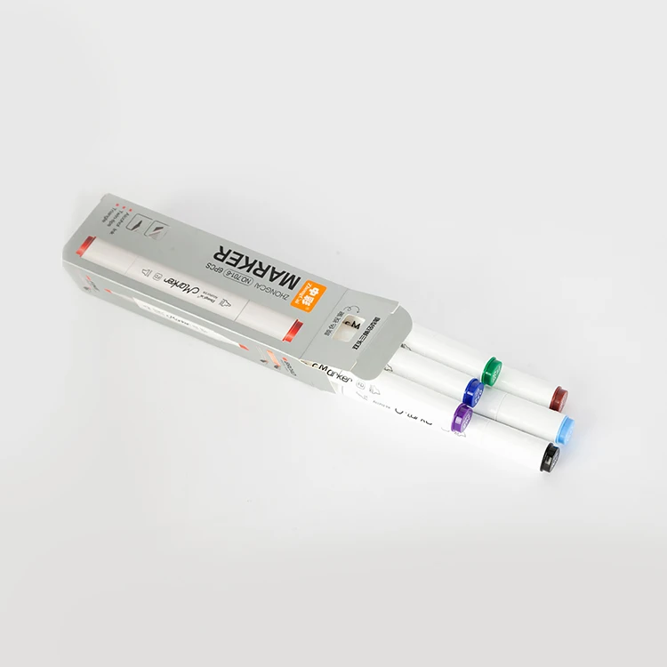 Dual tip highlighter marker pen for laminated paper