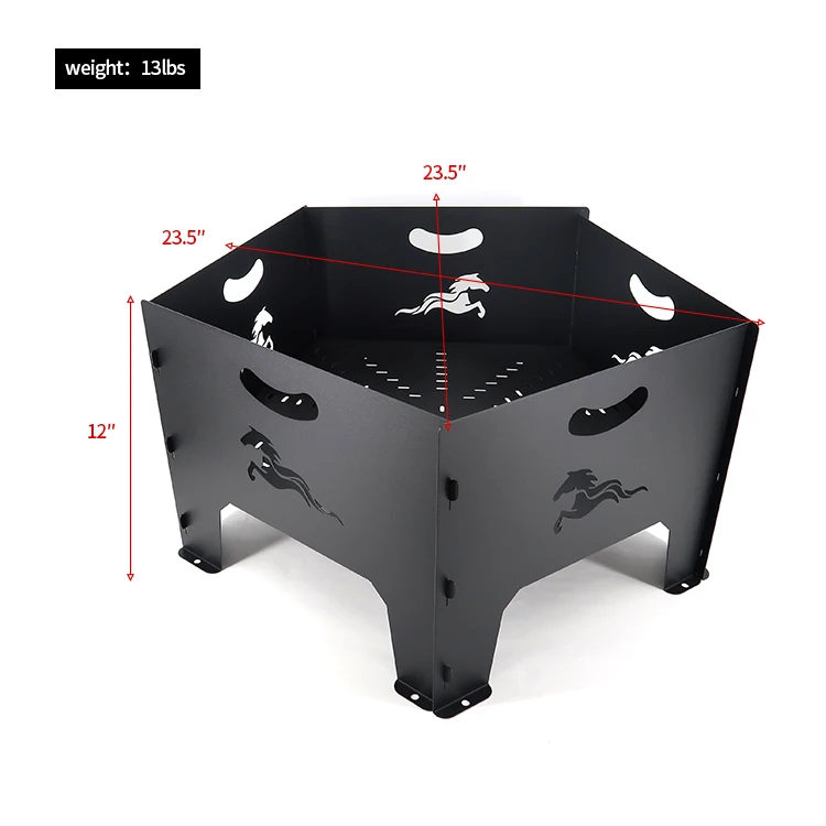 Portable Outdoor Firewood Stove High Carbon Steel fire pit patio heating tools HR-HK-008