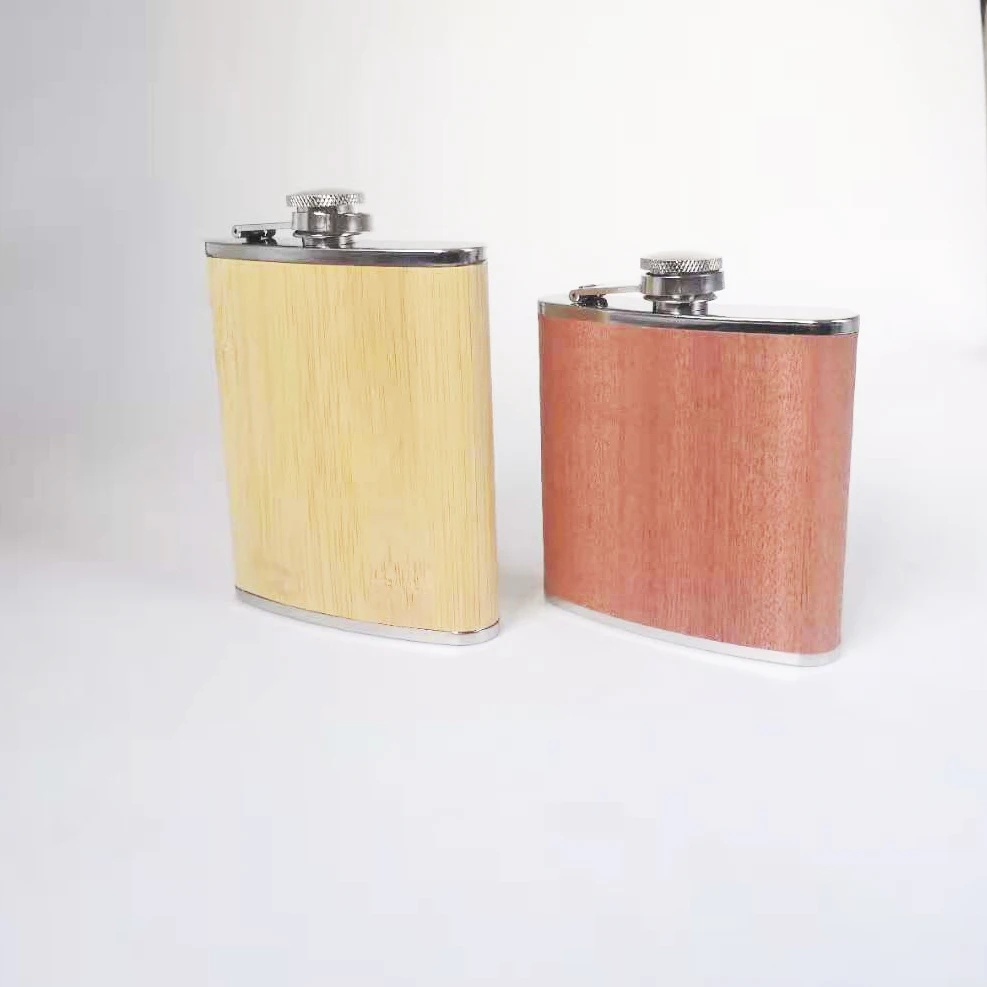 
Personalize Blank Wood Wooden Hip Flask Stainless Steel Metal Hip Flasks Manufacturer Wholesale 