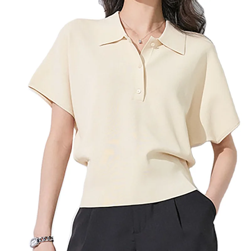 Fashion 	polo shirts short-sleeved casual simple custom women T shirt