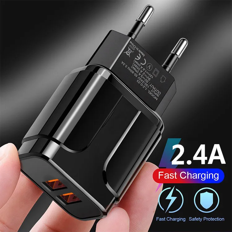 
Wholesale OEM UK US EU 2.4A Travel Charger USB Mobile Charger for Iphone samsung Universal USB Wall Charger 