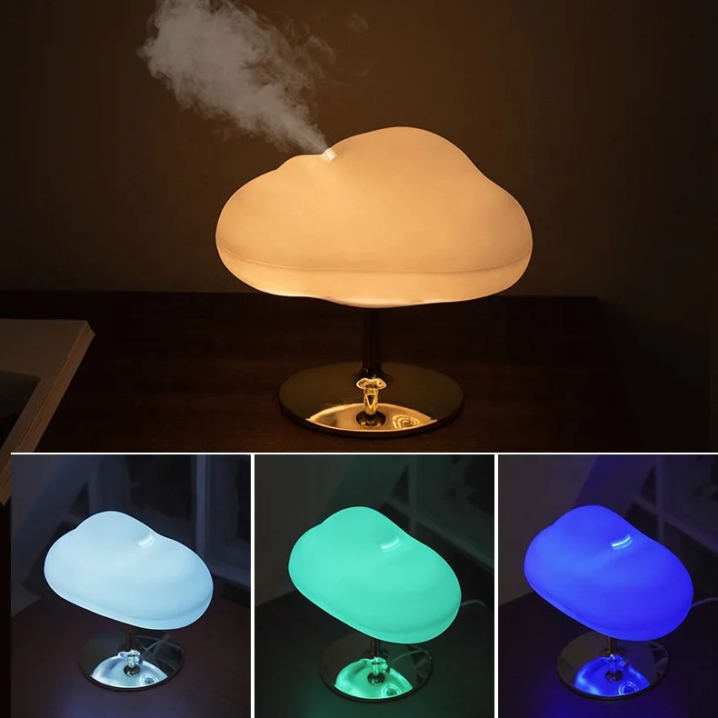 2023 light aroma essential oil ultrasonic air mist tree mushroom raining water drip drop sound Cloud Diffuser Rain Humidifier