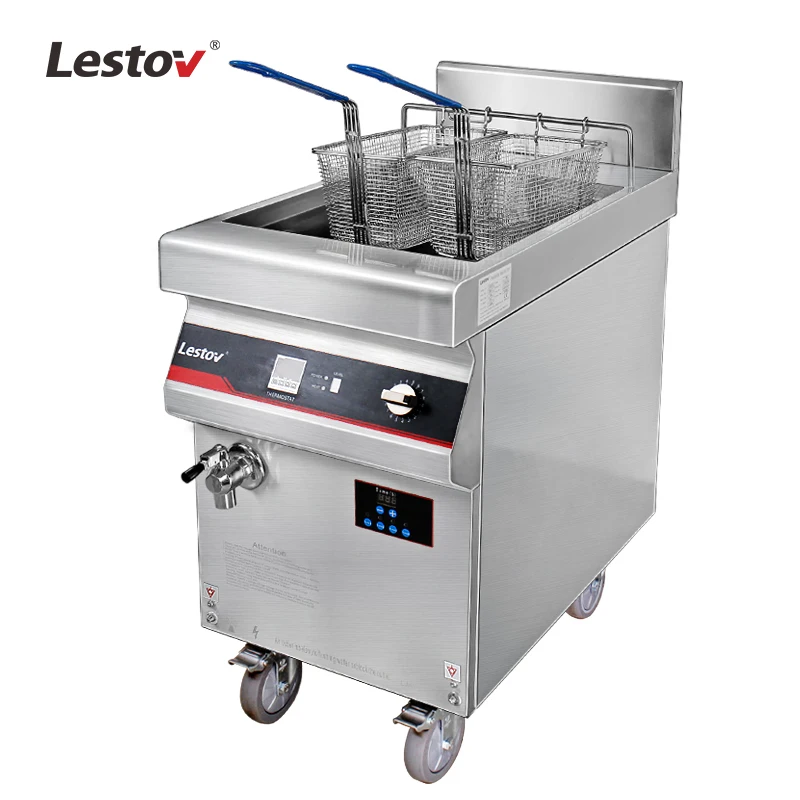 380V Floor Commercial Potato/Chips Deep Fryer Machine With Caters For Restaurant
