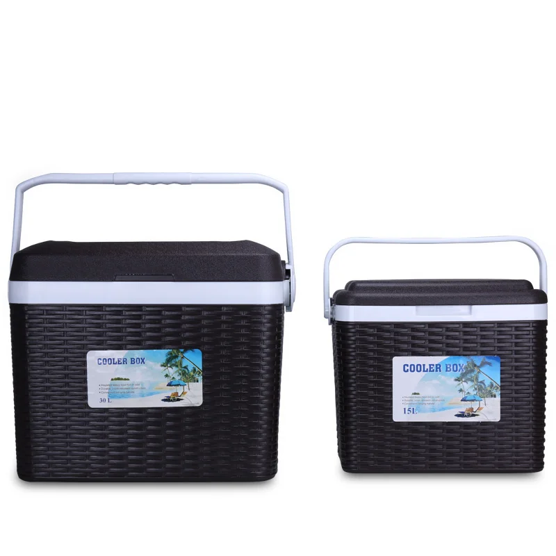 Gint best selling insulated double wall 15L 30L outdoor rattan material picnic  ice chest hotel bar plastic cooler box