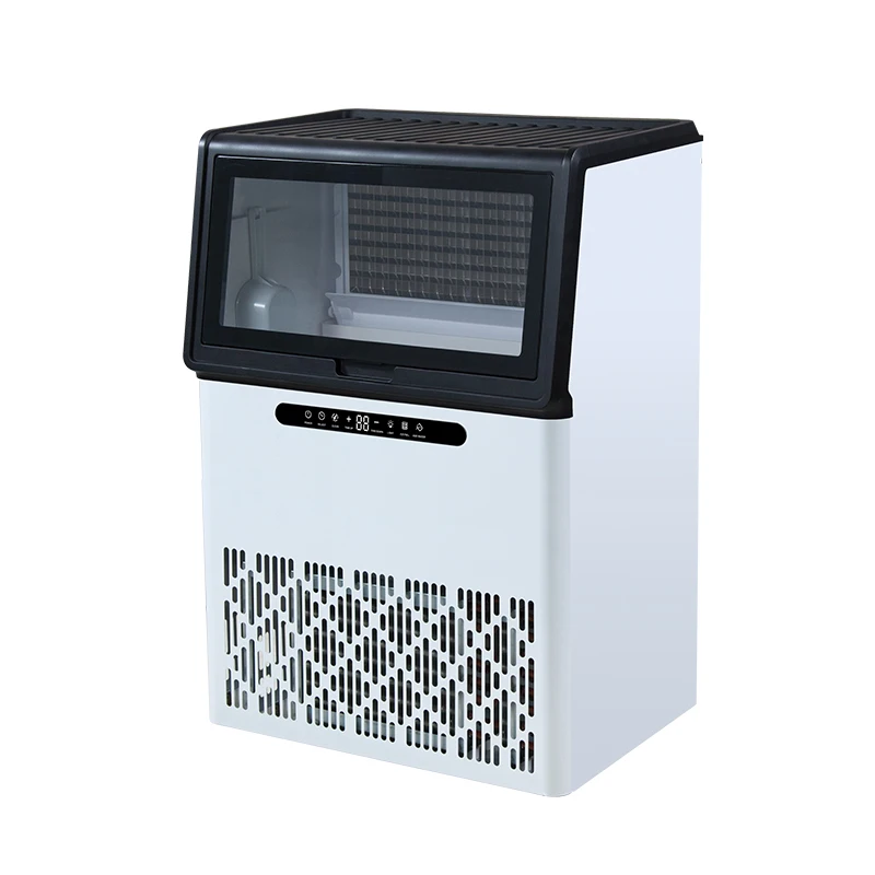 Factory Commercial Ice Machine with Transparent Window 120kg/24h 110/220V Automatic Cube Maker for Coffee Shop