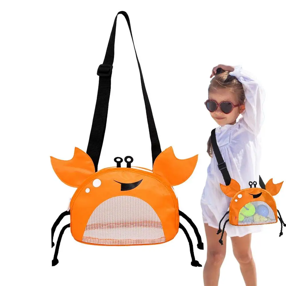 Beach Toy Mesh Beach Bag Collecting Bags Sand Toy Tote with Adjustable Straps Perfect for Kids Hunting Shells Swimming Bag