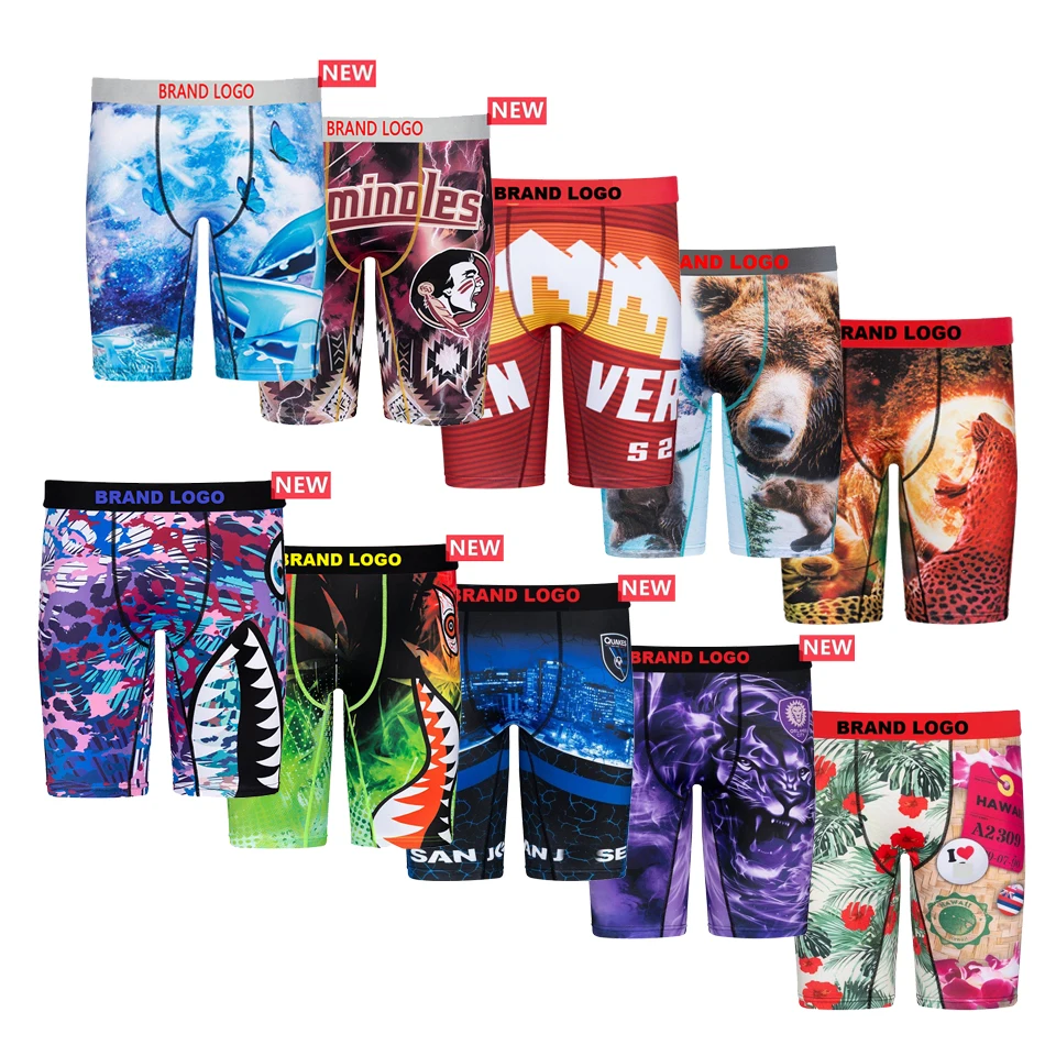 Custom Logo Jacquard Waistband Ethikaed Men Boxer Shorts Printed Patterns Graphic Shark Wholesale Ethikaes Underwear