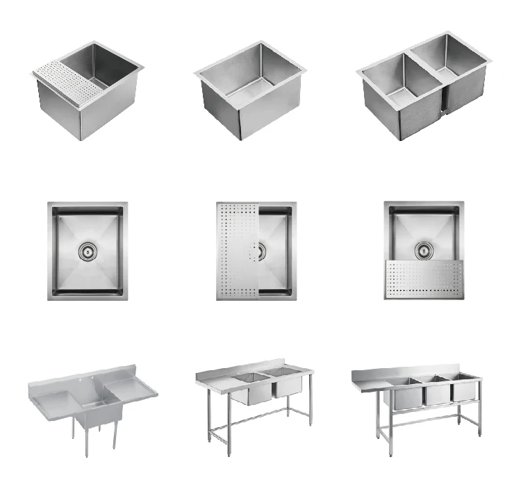 
NSF Stainless steel 3 Compartment Commercial Sink with Drainboard 18 inch 