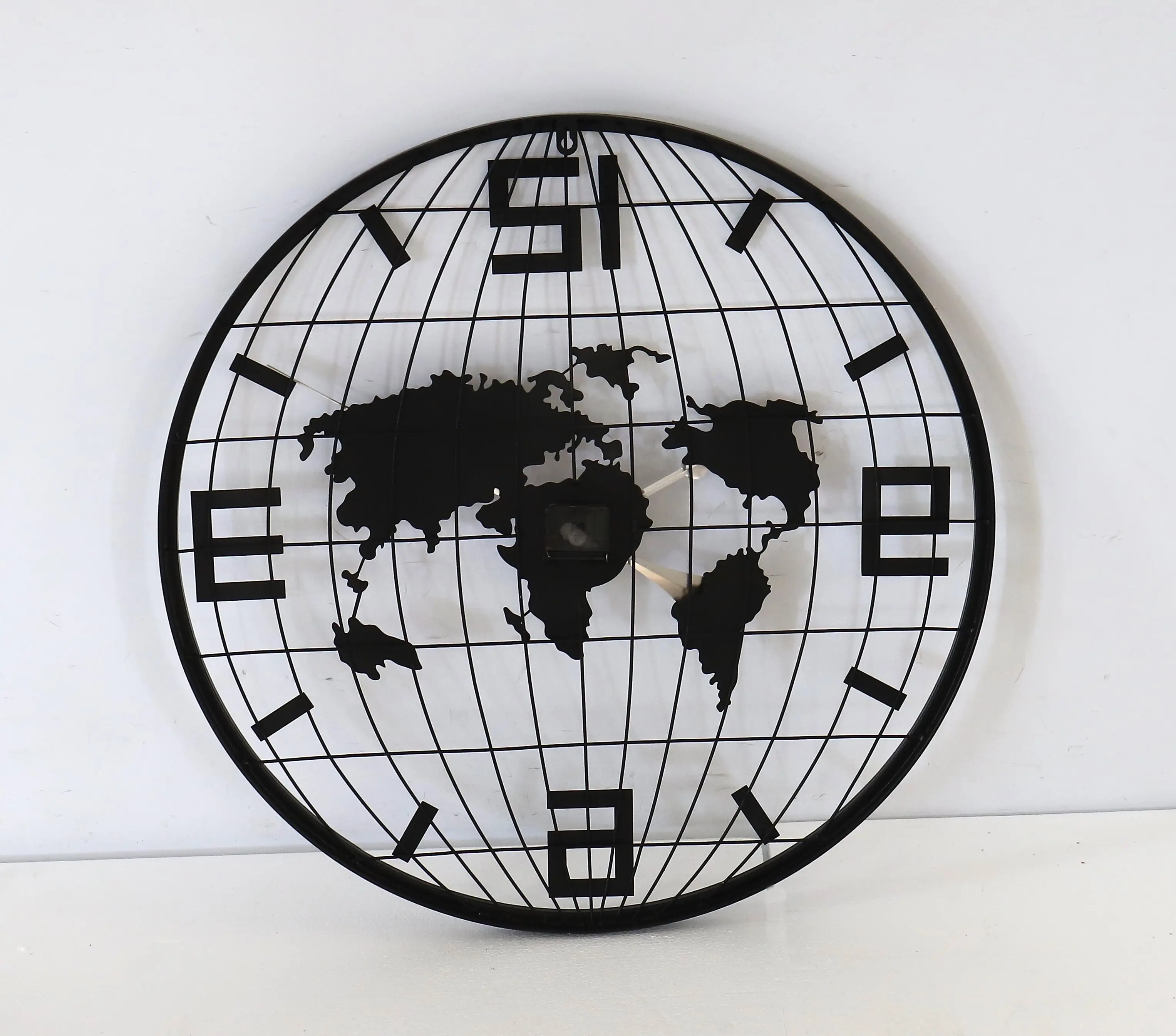 decorative wall clock 2024 customized 70CM wholesale cheap  world map clock wall for home decor