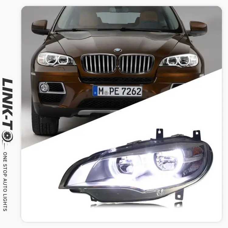 LINK-TO Plug And Play LED Angel Eye Headlamp Headlight Assembly For BMW X5 X6 E71 2008-2014 Head Light Head Lamp