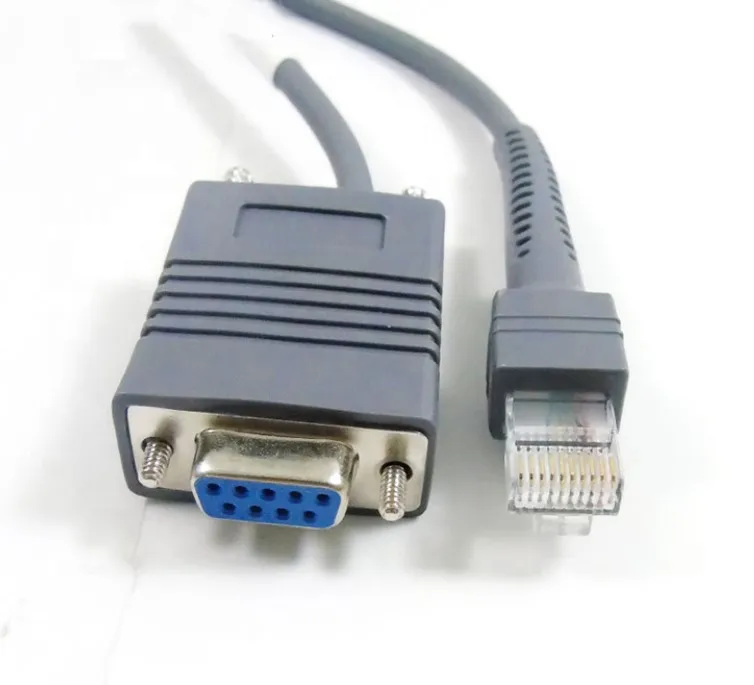 Stocked 2m 3m 5m 16ft Spring Serial Com DB9 to RJ45 Barcode Scanner Cable for Zebra Symbol ds6608 ds6700 ds6708 CBA-R01-S15PAR