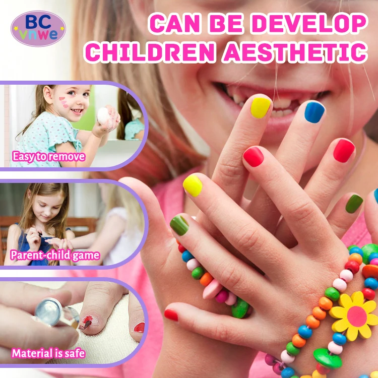 Wholesale Kids Birthday Gift Pretend Play Preschool DIY Cosmetics Game Girls Nail Salon Toys Kids Toy Nail Polish Toy