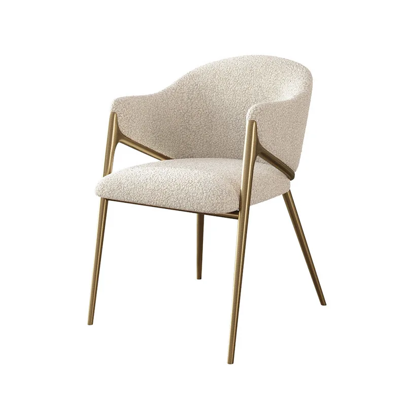 Modern Style Dining Room Furniture Velvet Upholster Kitchen Chair Gold Stainless Steel Boucle Accent Dining Chair For Home Hotel