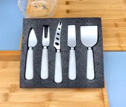 Personalize Decoration Slice 5 Pcs Luxury Metal Gift Gold Premium Set Cheese Knife