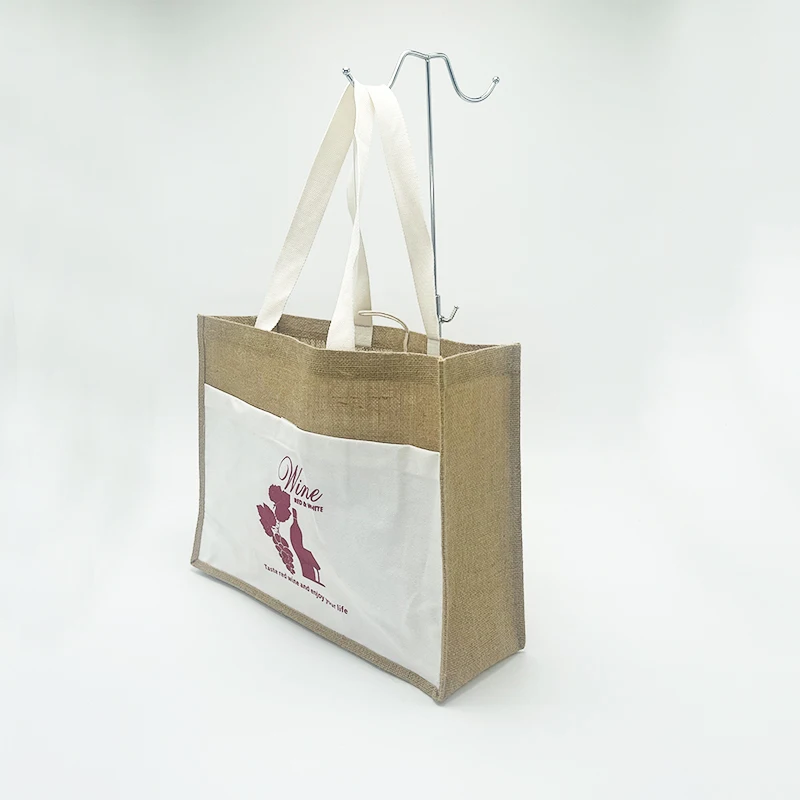 Custom Jute Tote Grocery Shopping Bags