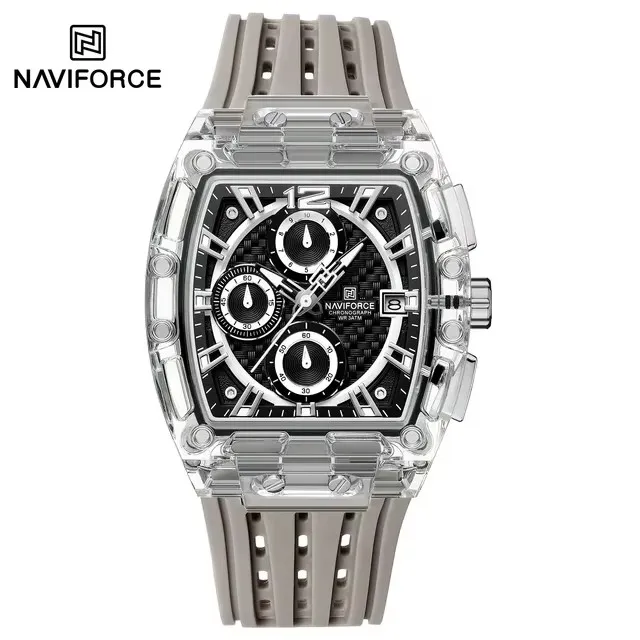 New NAVIFORCE Watch NF Logo 7105 Luxury Casual Quartz Silicone Band Watches For Men Waterproof Sport Man Clock Relojes Hombre