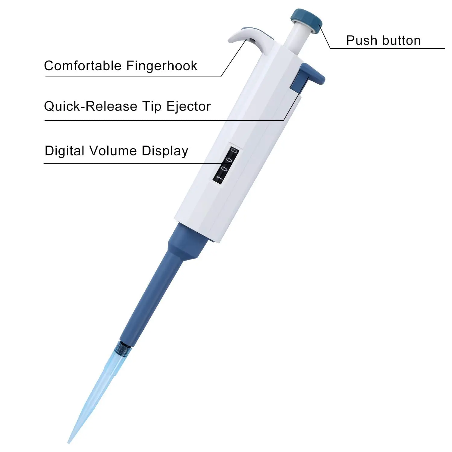 lab single channel micropipette fixed adjustable volume pipette device 5-5000ul micropipet pipettor lab