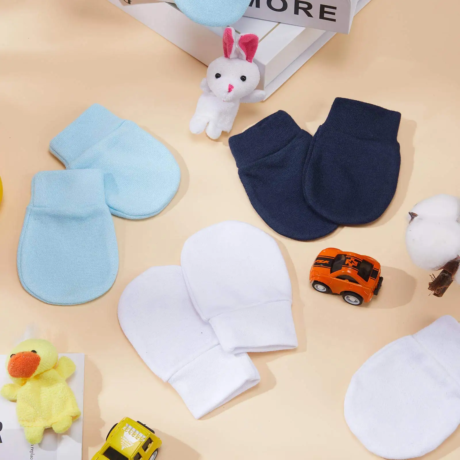 6 Pairs Newborn Baby Mittens Infant Toddler Mittens No Scratch Mittens Cotton GMittens for 0-6 Months Baby Boys Girls