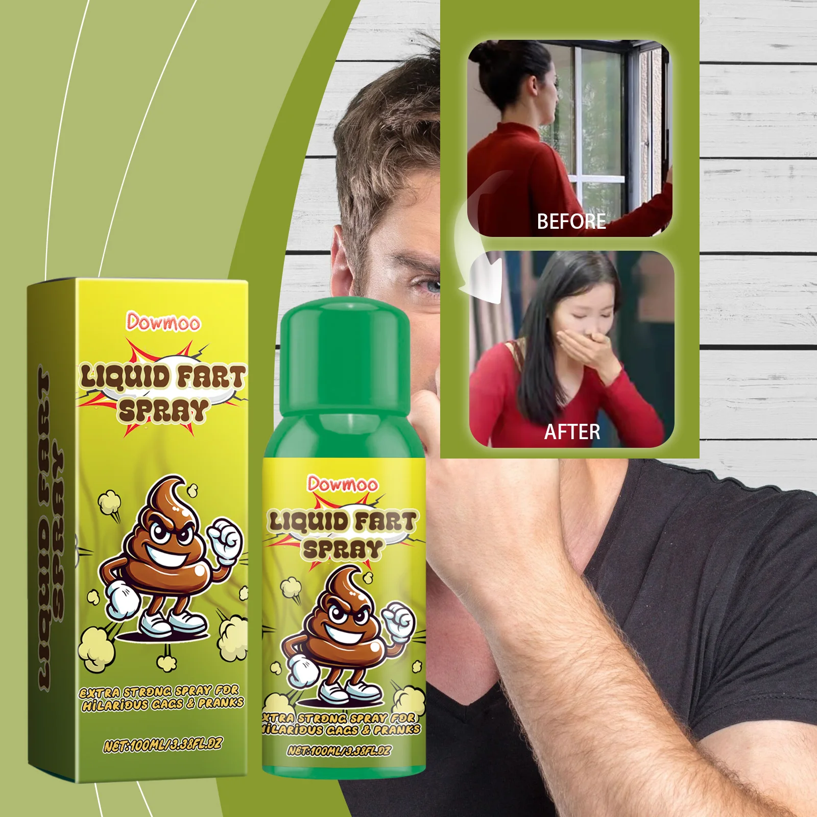 New 100ML Prank Novelties Toy Gag Joke Liquid Fart Spray Can Stink Bomb Stinky Gas Ass-Smelly Toys Great Gifts for Kids Adults