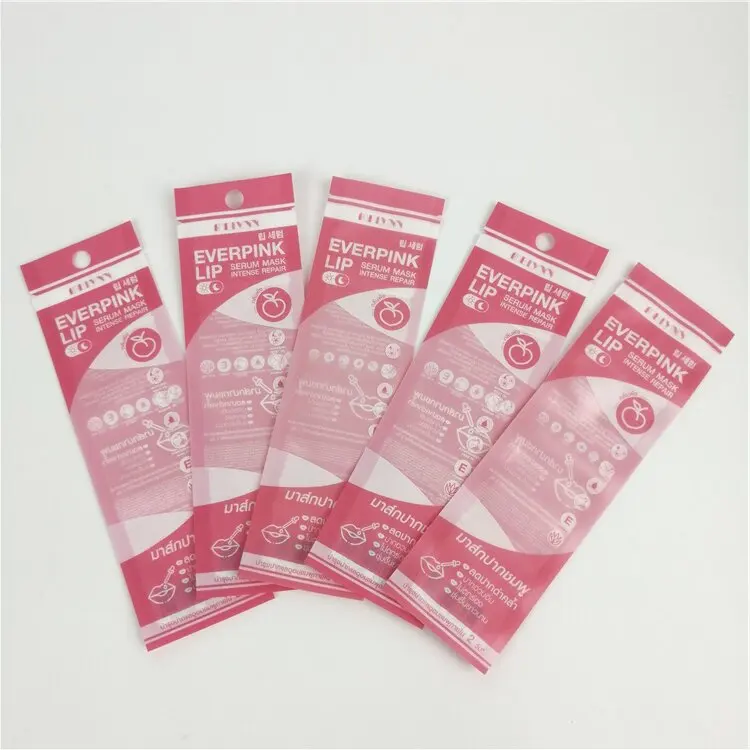 Custom Printed Design Plastic Bags Lip Stick Sleep Patch Bag Transparent Clear Window Heat Seal Bags