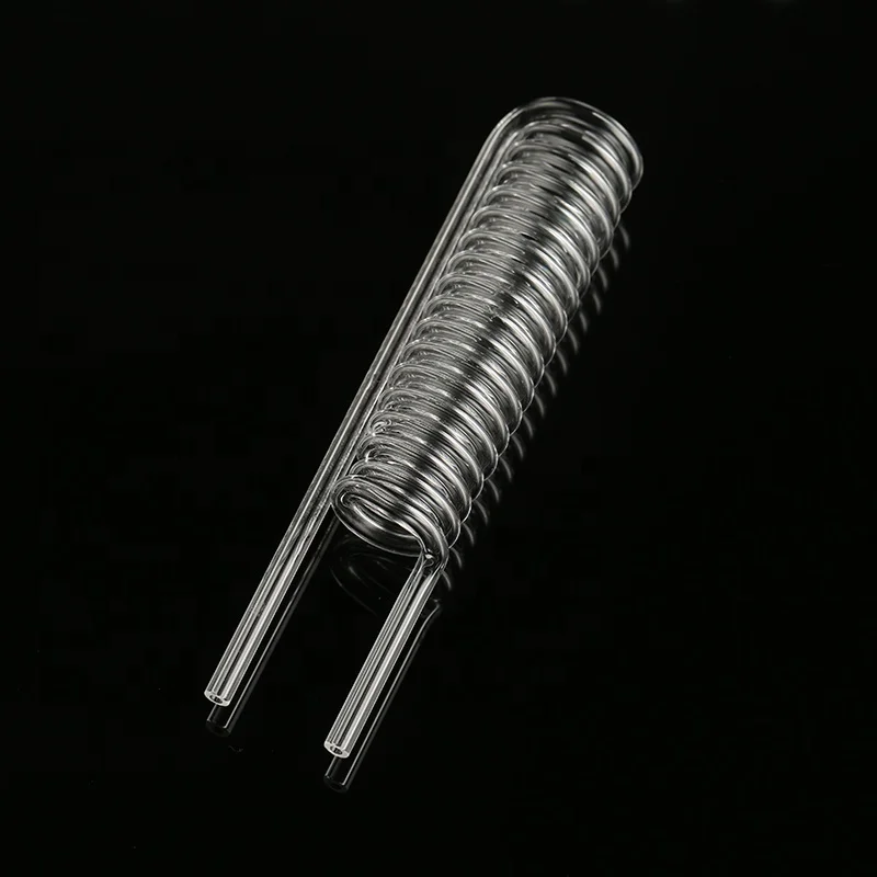 heat resistant clear pyrex spiral quartz glass tube condenser coil tube for Chemical Industry
