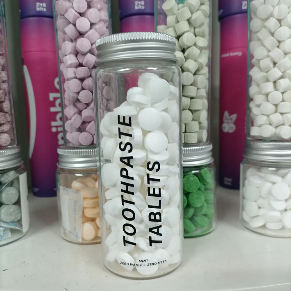 Toothpaste Tablets Nano hydroxyapatite Flouride Free Coconut Oil Travel Mouthwash Tablets Remineralize Toothpaste