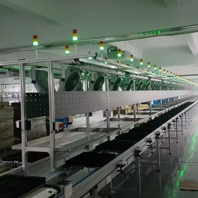 Langle Production Conveyor Systems Speed Free Flow Chain Line Assembly System for Pallet Transfering