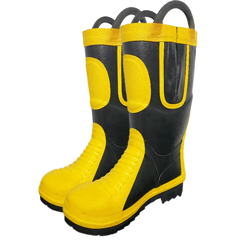 Hot Sale Rubber customized Fire Safety Shoes Fire Resistant High Quality Fireman Boots