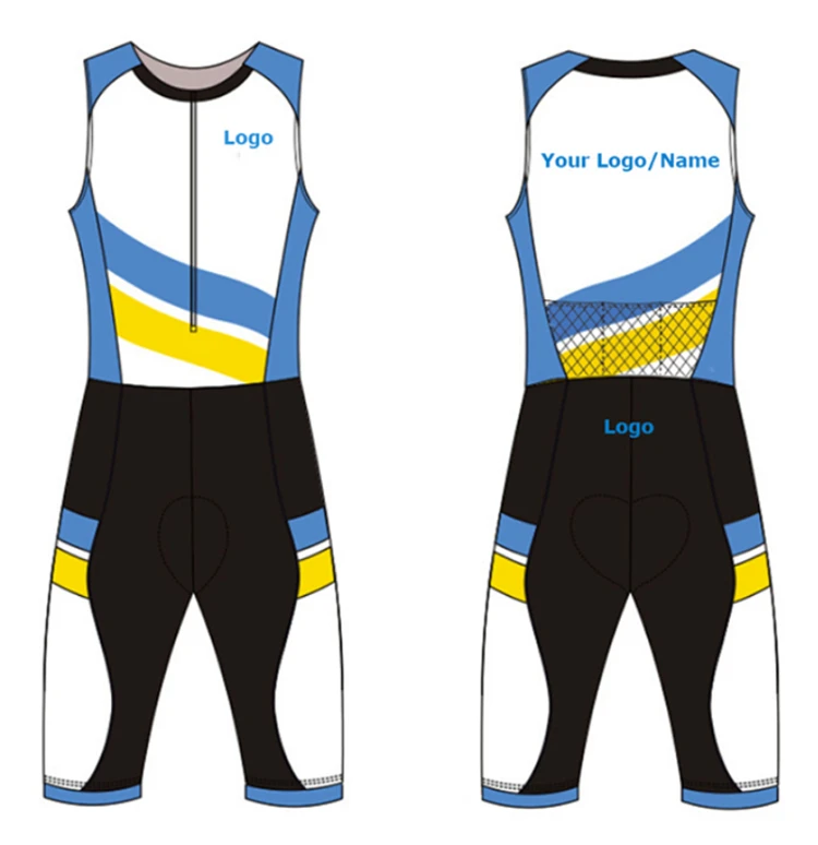 Custom-Designed Sleeveless Triathlon Wetsuit Bicycle Club Bike Team Cycling Triathlon Clothing Skin tight suit Jersey Tri Suit