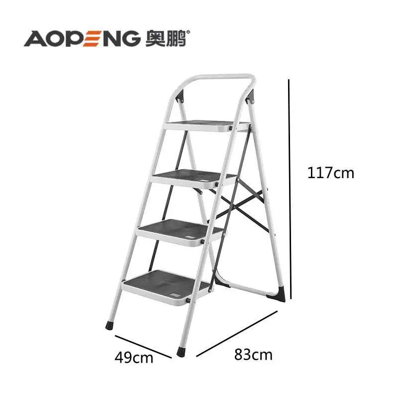 Top-ranked Ladders Foldable 4 Step Steel Family Use Household Ladder En131 Folding Chair Step Ladder Easy Store