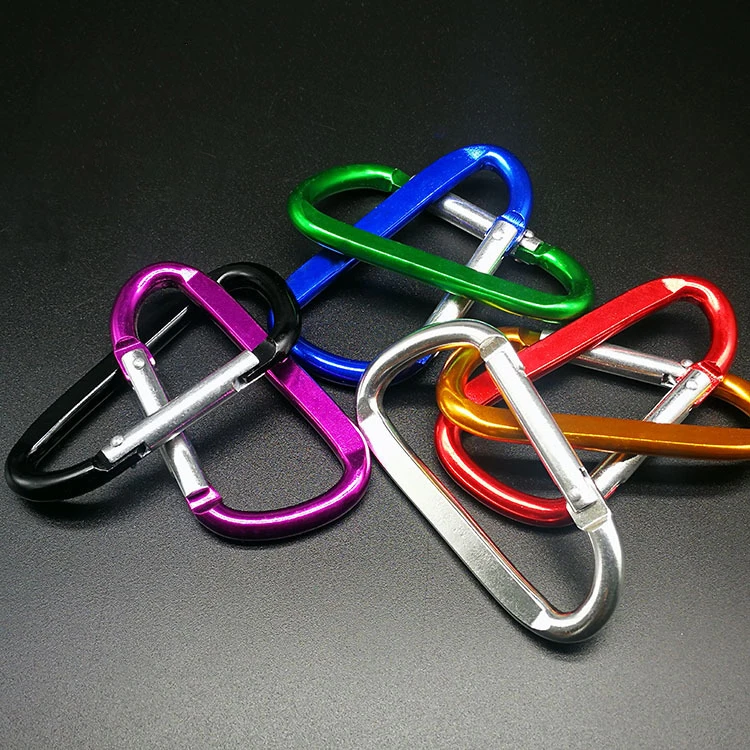 80mm carabiner personalized anodized aluminum D ring key chain custom carabiner