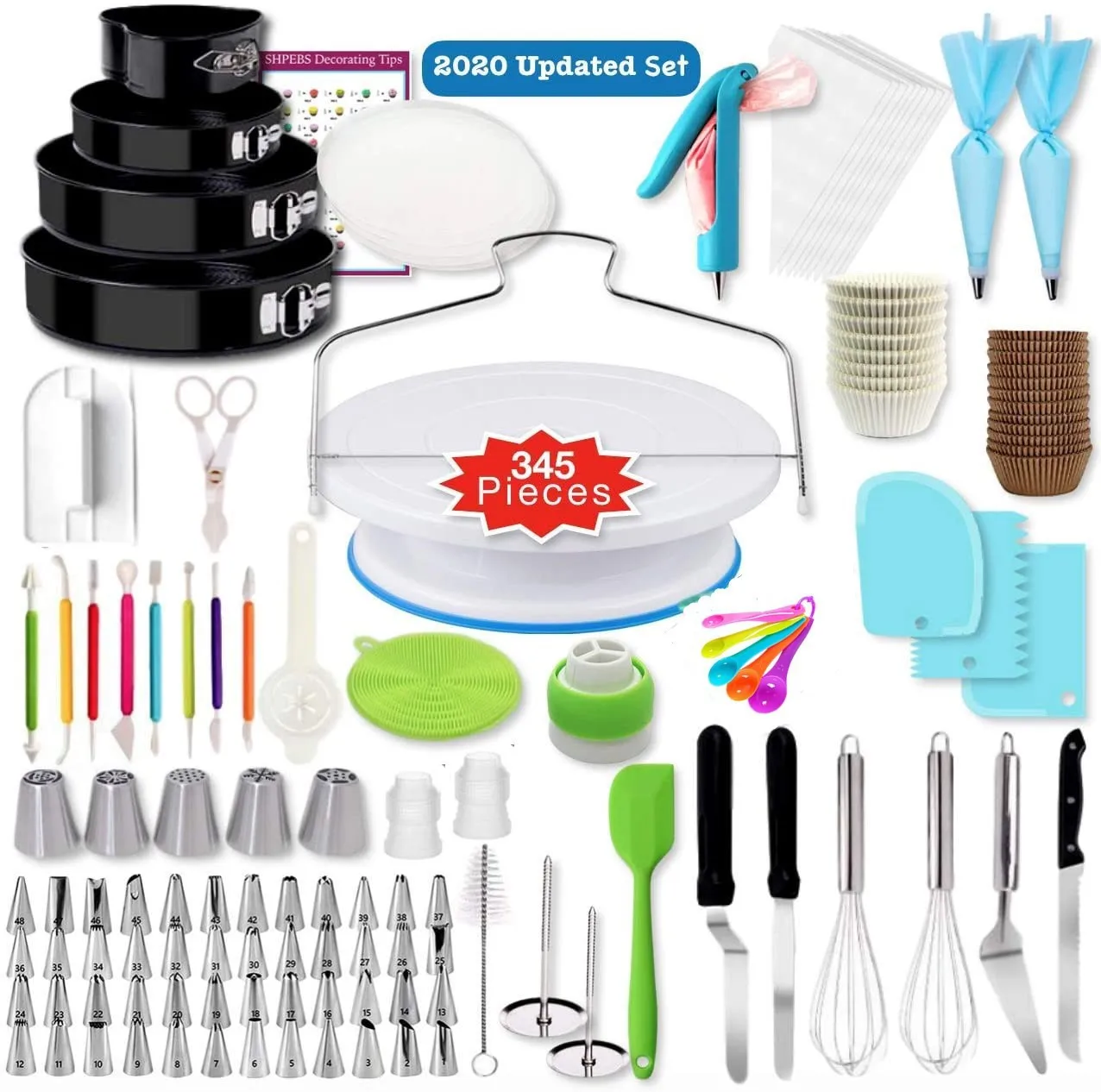 Amazon Sold 345 Pcs Baking Tools  Cake Decorating Rotating Baking Tools