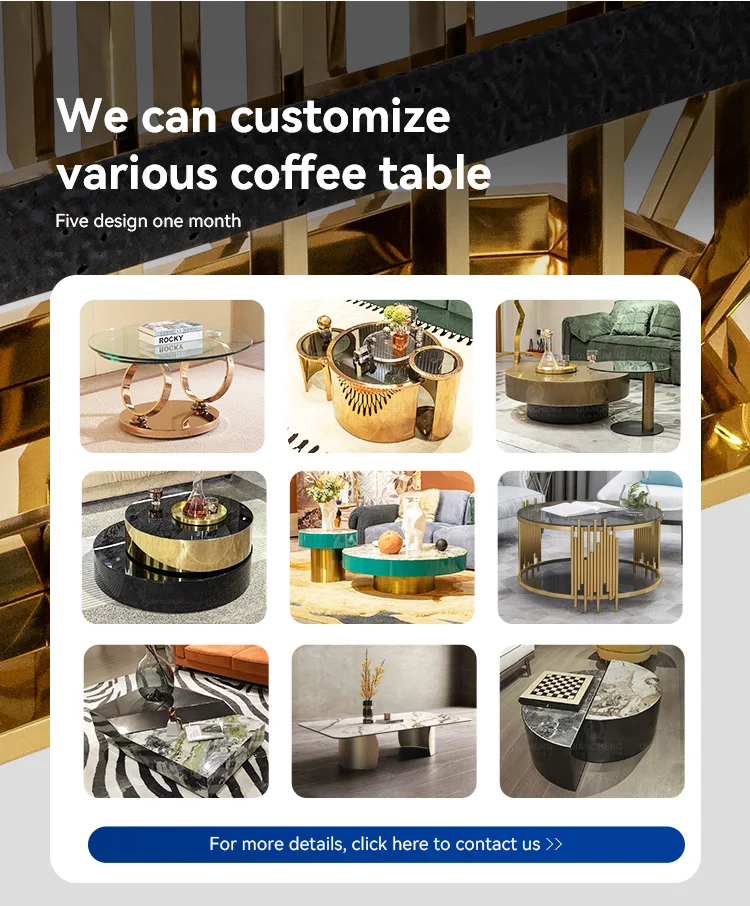 QIANCHENG metal legs for coffee table guangzhou manufacturer wholesale price living room furniture round nesting coffee table