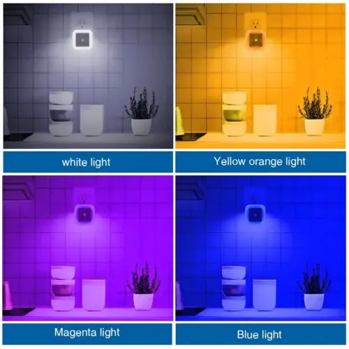 Sensor Night Light Automatic On Off Sensor Lights Plug into Wall Stair Lamp For Stairway Bathroom Room Garage Cabinet Bedroom
