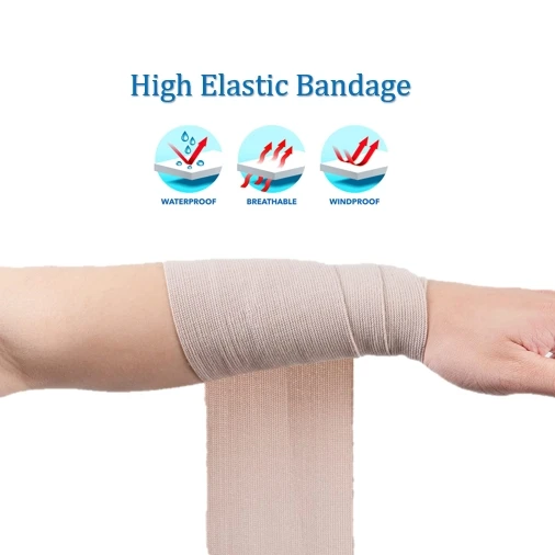 Compression and Support for Foot  Provided Latex-Free Elastic Bandage Wrap for Medical Sports Injuries and Sprains