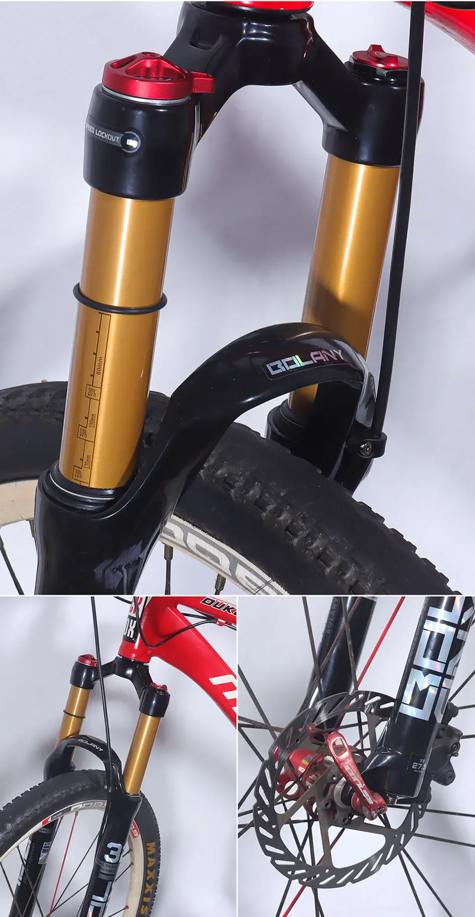 BOLANY Mountain Bike Air Suspension 26/27.5/29Inch 120mm magnesium alloy Bicycle Fork Quick Release MTB Bicycle fork