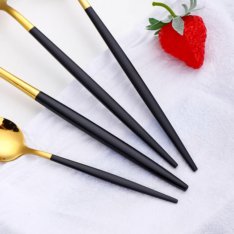 Набор столовых приборов из нержавеющей стали с плоской ручкой