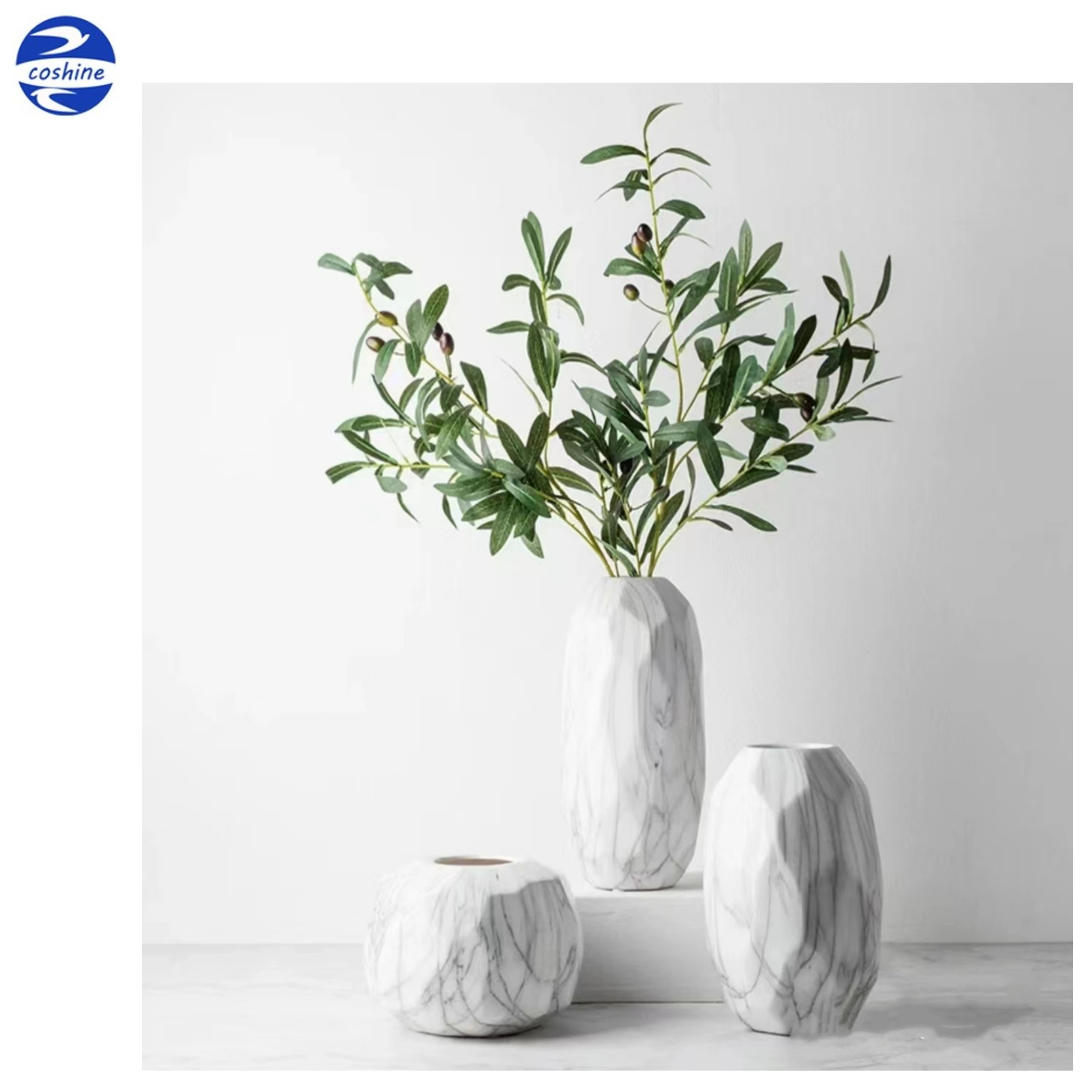 Customized Nordic Natural Yellow Green Onyx Tabletop Decor Small Black Granite Flower Vases White Marble Green Onix Jade Vase