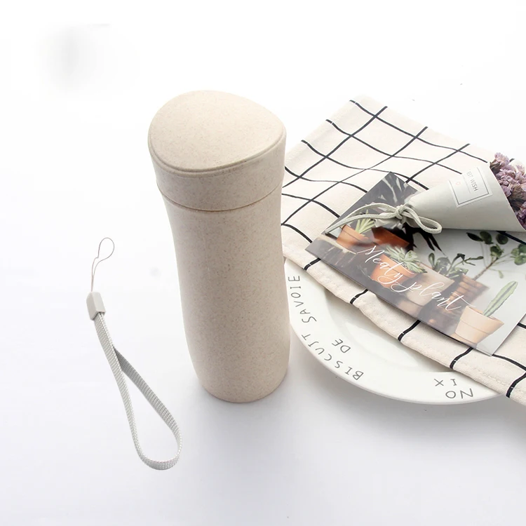 250ml Cup Coffee Mug Thermo Eco Water Bottle Biodegradable Wheat Straw Coffee Cup