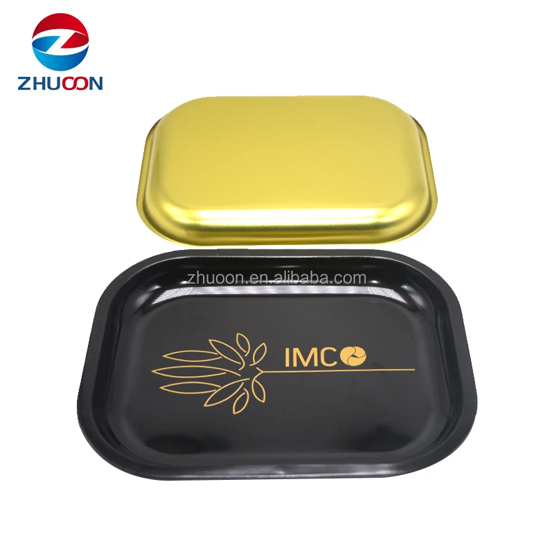 Multiple Size Custom LOGO Small Size Rolling Metal Tin Tray Tinplate Metal Serving Tray for Sale